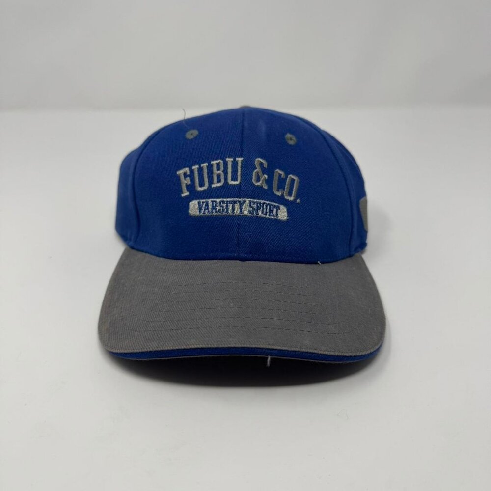 New NWT FUBU & Co. Varsity Sport Blue Logo Fitted Hat Adult‎ S/M